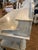 Large Vintage 19th Century French Marble Top Wash Stand - Turned Legs, Backsplash For Sale - Image 4 of 12