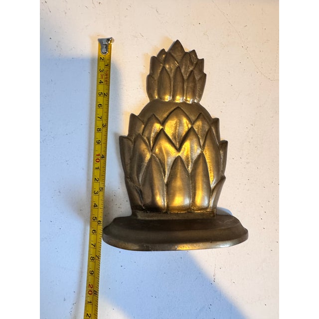Vintage Brass Pineapple Doorstopper Bookend For Sale - Image 4 of 12