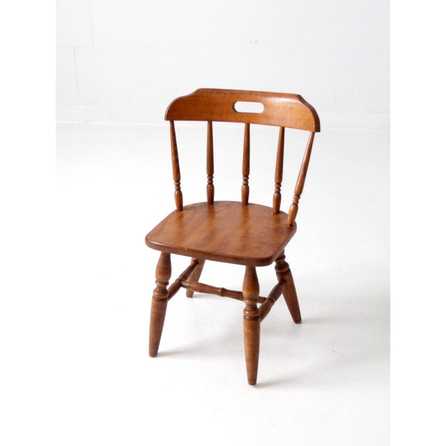 Mid 20th Century Mid-Century Early American Style Children's Wood Chair For Sale - Image 5 of 11