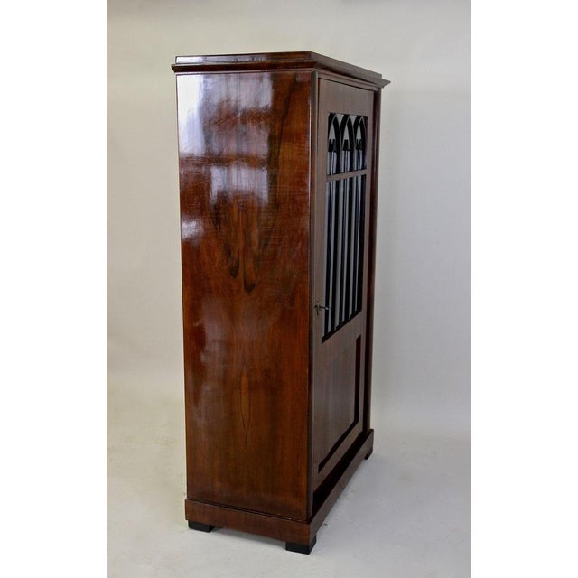 Biedermeier Display Cabinet or Bookcase in Walnut, Austria, 19th Century For Sale - Image 9 of 18