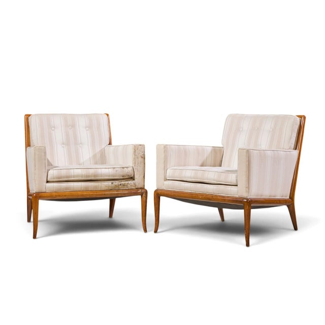 Mid-Century Modern Robsjohn Gibbings for Widdicomb Mid Century Sabre Leg Lounge Chairs - Pair For Sale - Image 3 of 12