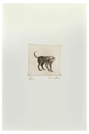Enotrio Pugliese, Dog, Etching, 1963