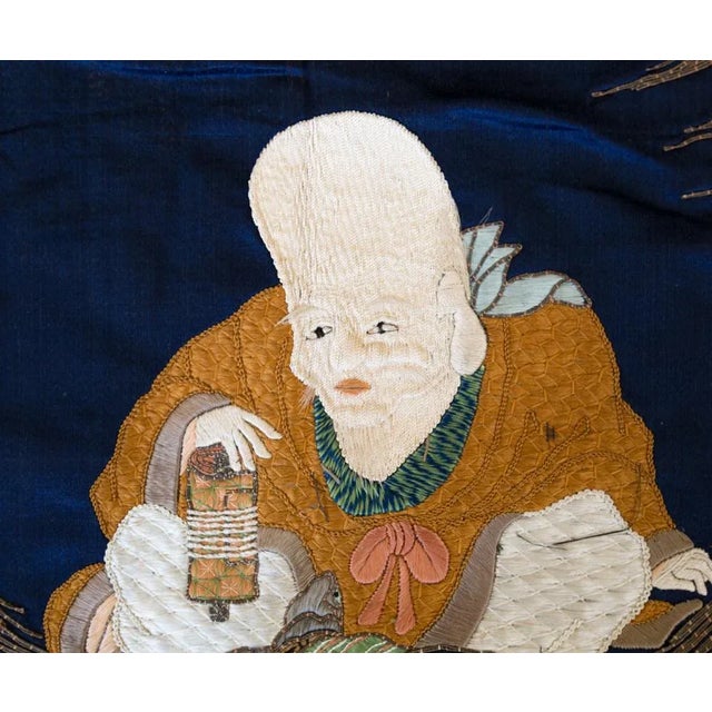 19th C. Japanese Fukusa Goldwork Embroidery Turtle Antique Silk Textile For Sale In Richmond - Image 6 of 9