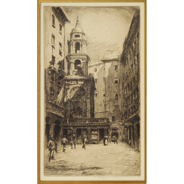 Church of San Pietro In Banchi, Italy - 1908 Original Etching Original 1908 etching of the church of San Pietro Banchi in...