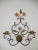 Bronze Florentine Bronze & Wrought Iron Porcelain Flowers Italian Tuscany Sconces 1900s For Sale - Image 8 of 11