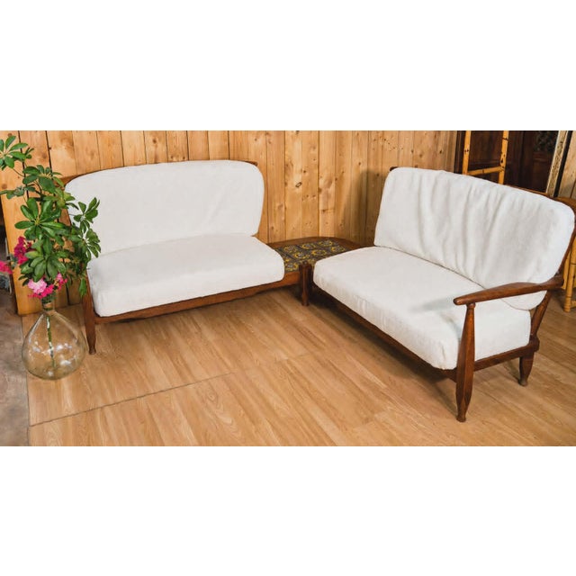 Corner Sofa attributed to Guillerme and Chambron, 1960 For Sale - Image 13 of 13