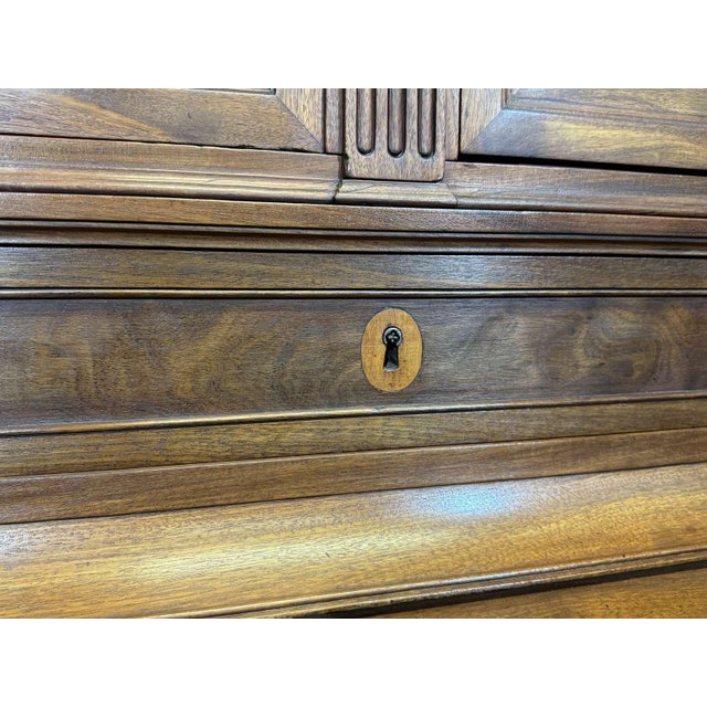 Louis XVI Roll-Top Desk in Mahogany and Walnut with Cloverleaf Locks For Sale - Image 13 of 18