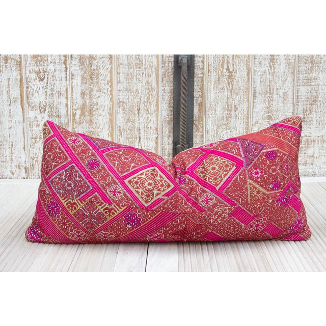 Early 21st Century Antique Samali Sindh Silk Pillow For Sale - Image 5 of 9