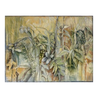 2007, Backyard Series V, Contemporary Abstract Expressionist Landscape, Acrylic Paint and Charcoal on Canvas, Artist Louise Freshman Brown For Sale