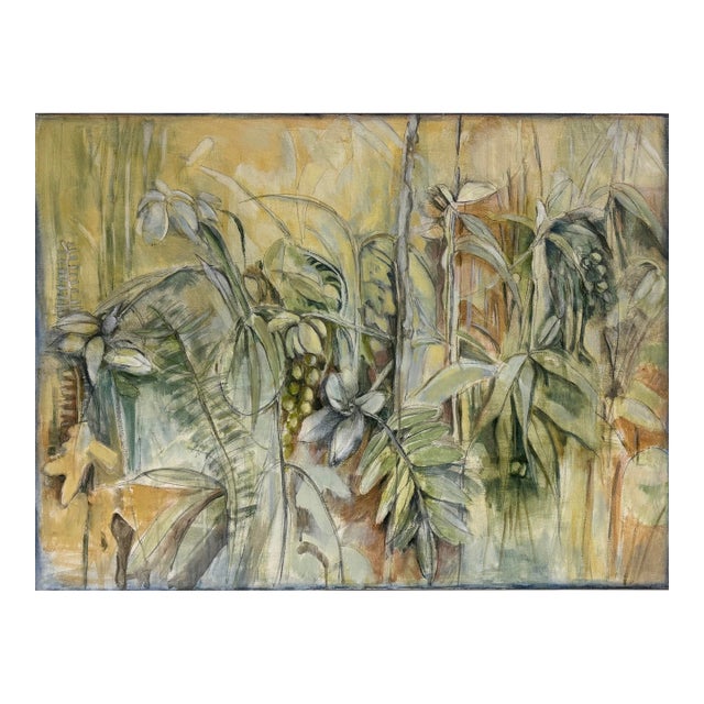 2007, Backyard Series V, Contemporary Abstract Expressionist Landscape, Acrylic Paint and Charcoal on Canvas, Artist Louise Freshman Brown For Sale