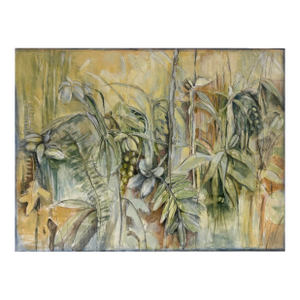 2007, Backyard Series V, Contemporary Abstract Expressionist Landscape, Acrylic Paint and Charcoal on Canvas, Artist Louise Freshman Brown