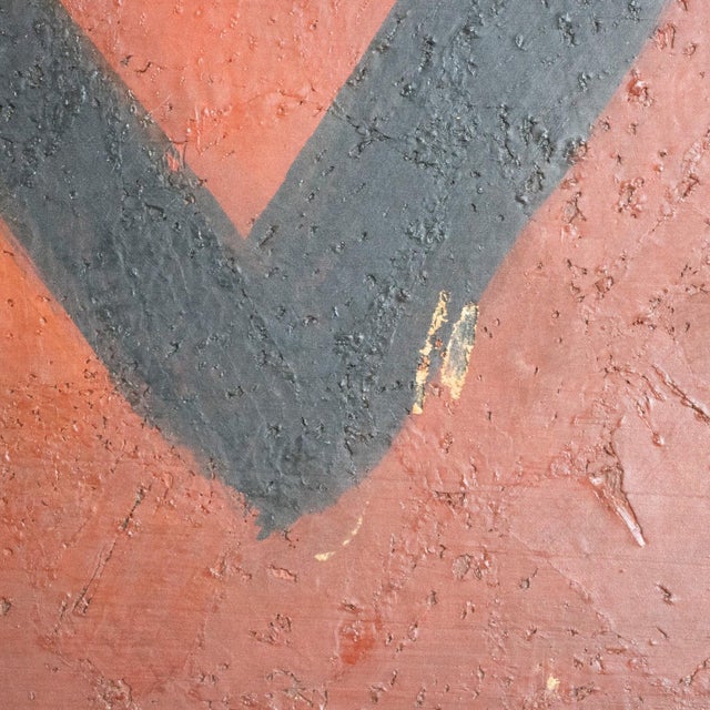 1990s Manuel Rufi Gibert, Geometric Abstraction in Red, 1990s, Oil on Board For Sale - Image 5 of 9