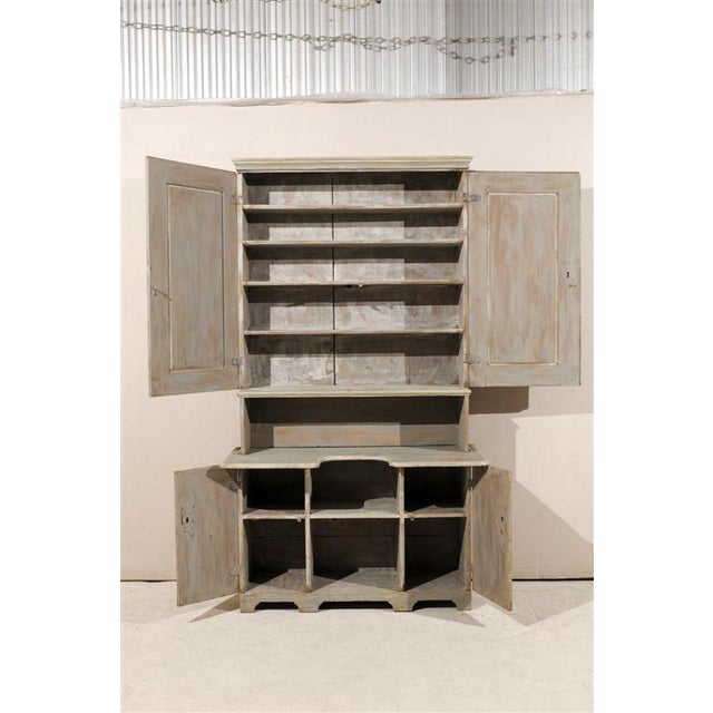 Taupe Early 19th Century Swedish Painted Skap Cabinet For Sale - Image 8 of 18