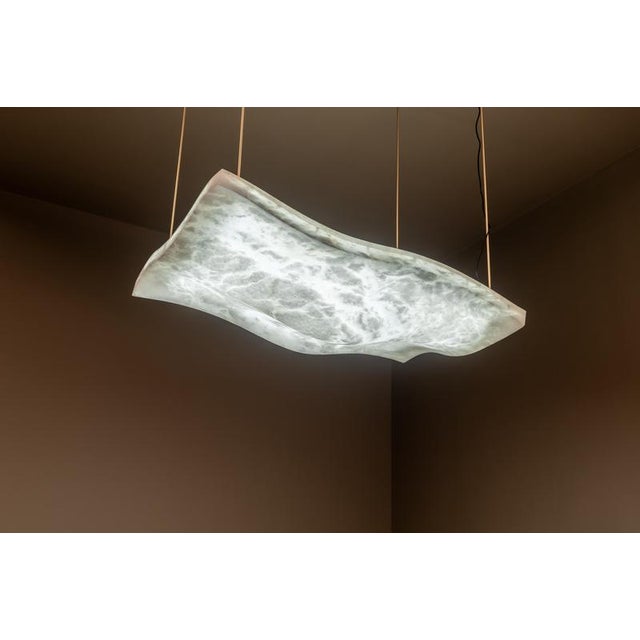 Metal Aire Medium Pendant Lamp by United Alabaster For Sale - Image 7 of 14