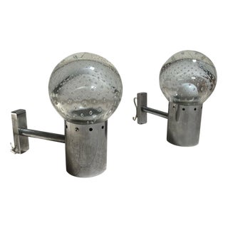 Sun Wall Lamps by Gino Sarfatti and Archimede Seguso for Seguso, 1960s, Set of 2 For Sale