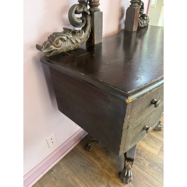19th Century American Empire Table With Pedestal Base and Clawfeet For Sale - Image 4 of 17