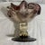 Gold Vintage Venetian Murano Art Glass Compote Pedestal Bowl Gold Fleck and Bullicante For Sale - Image 8 of 9
