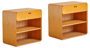 Samara Series Nightstands in Beech attributed to Derk Jan De Vries for Maisa, 1970s, Set of 2