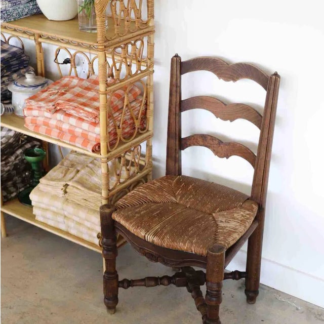 Beautiful carved wood chair from France, 1940s. Intricate carved wood legs and wood frame with scroll detail. Original...