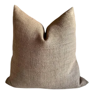 French Linen Pillow With Down Insert in Havane