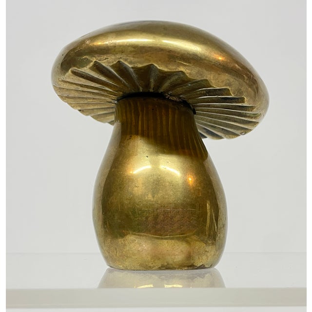 MCM Danish Brass Mushroom Art Objet Paperweight Decor For Sale In Denver - Image 6 of 12