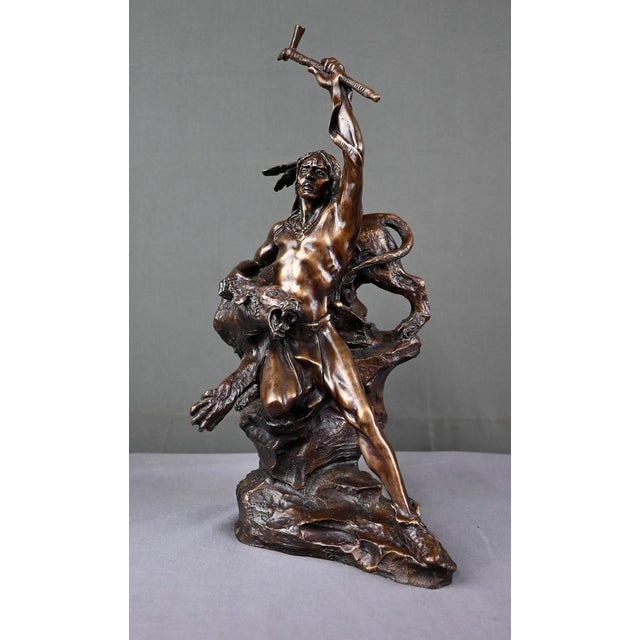Metal Bronze of a Warrior, 1970s For Sale - Image 7 of 18