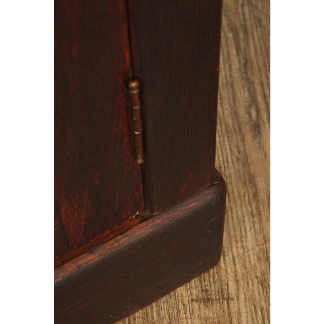 Wood Antique Solid Oak Single Door Paneled Wardrobe For Sale - Image 7 of 18