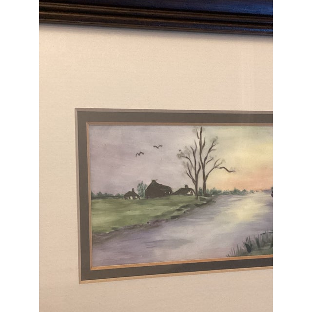 Mid 20th Century Sailing Into Sunset - Small Framed Original Painting Mid 20th Century For Sale - Image 5 of 6