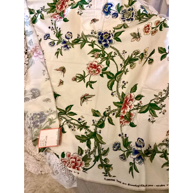 Brunschwig & Fils Vintage 1976 Flowering Tree Brunschwig & Fils , Inc Hand Print Fabric 44” X 50” For Sale - Image 4 of 12