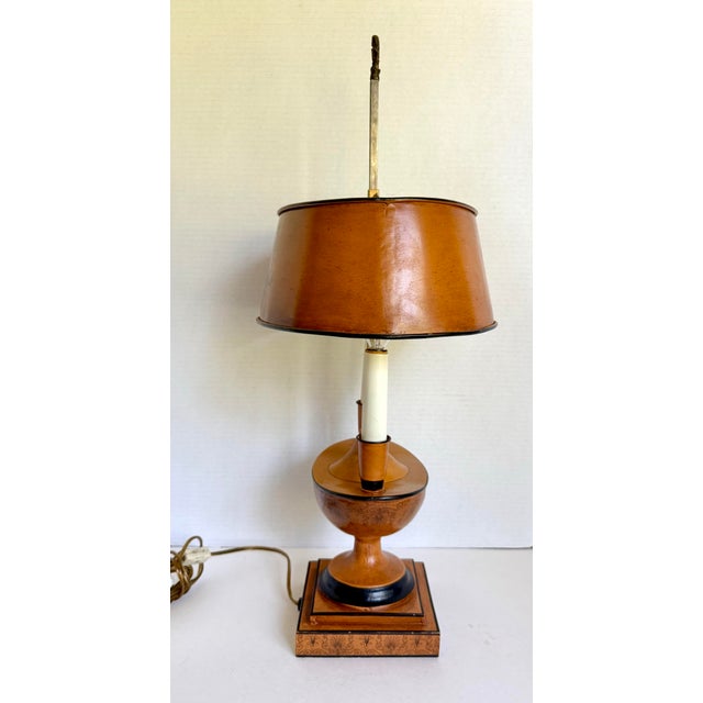 Mid 20th Century Italian Terracotta Neoclassical Tole Bouillotte Lamp For Sale - Image 11 of 13
