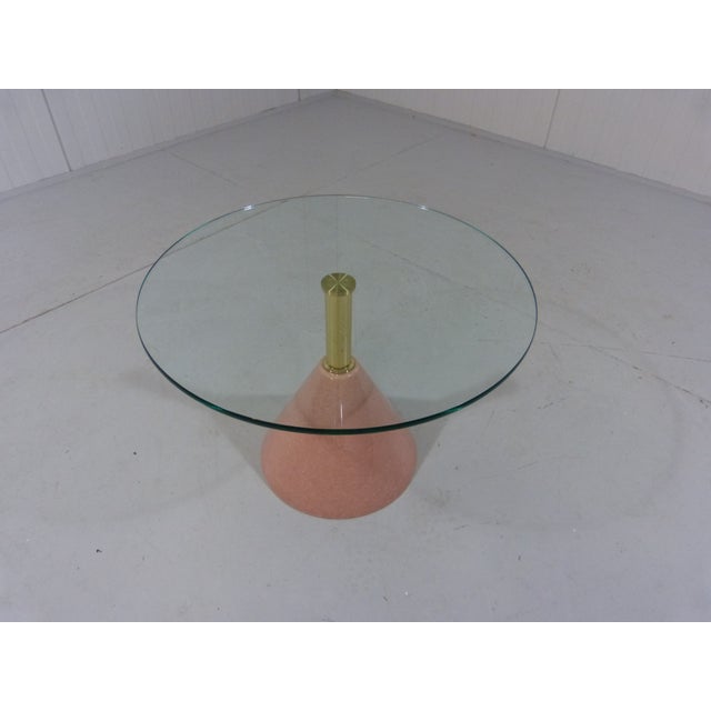 Pink Natural Stone & Glass Side Table, Italy, 1980s For Sale - Image 12 of 17