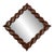 Vintage 1970s Sculptural Twisted Wood Frame Wall Mirror, Square or Diamond For Sale