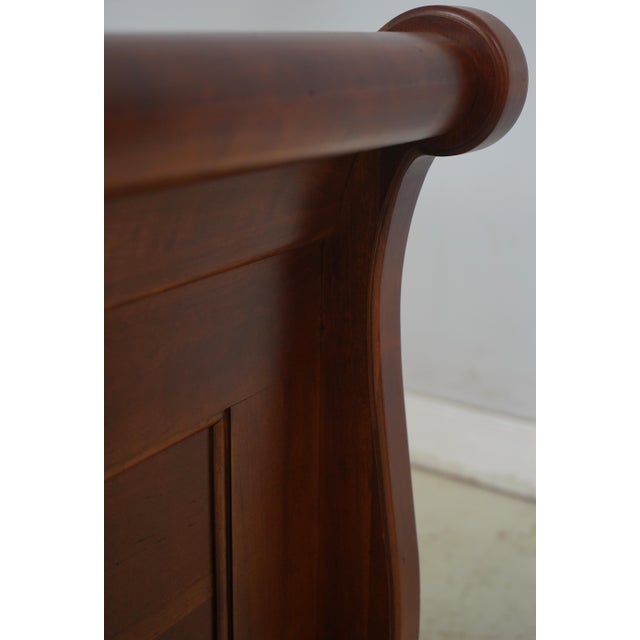 Crescent Cherry Queen Size Sleigh Bed For Sale - Image 10 of 14