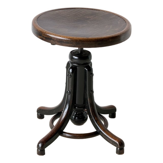 Bentwood Swivel Stool from Fischel, 1930s For Sale