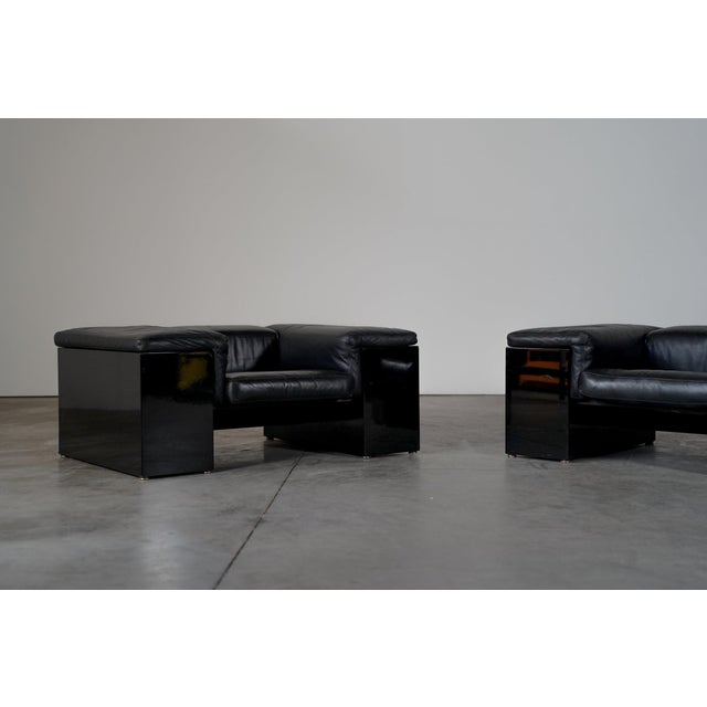 All Black Brigadier Chairs by Cini Boeri for Knoll International, 1980s, Set of 2 For Sale - Image 3 of 10