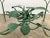 Vintage Green Leaf Motif Iron Glass Top Coffee Table For Sale - Image 9 of 9