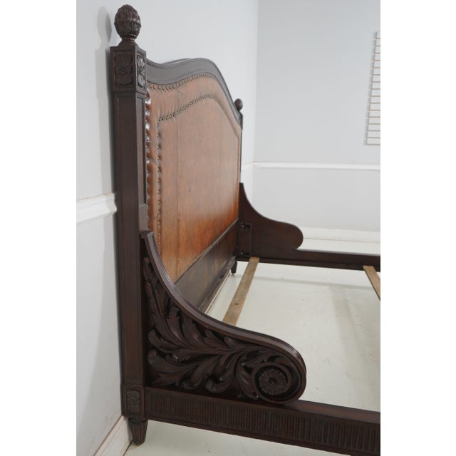 1990s Ralph Lauren King Size Leather Continental Bed For Sale - Image 5 of 12