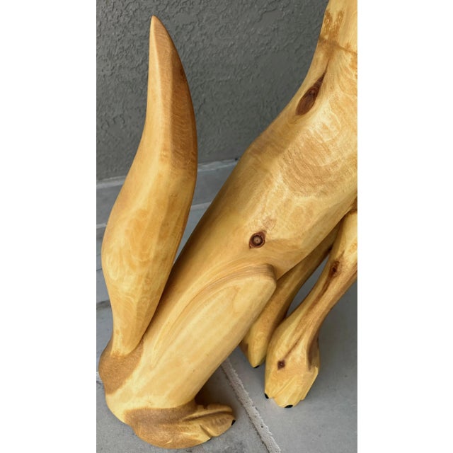 Circa 2000 Whimsical Hand Carved Folk Art Coyote by Santa Fe Artist Pete Ortega For Sale - Image 10 of 16