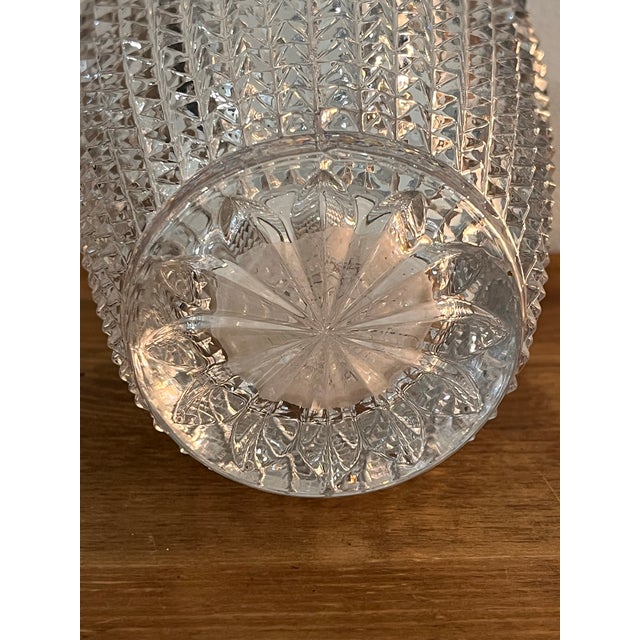 Vintage Cut Crystal Cocktail Ice Bucket With Chrome Swing Handle For Sale - Image 10 of 13