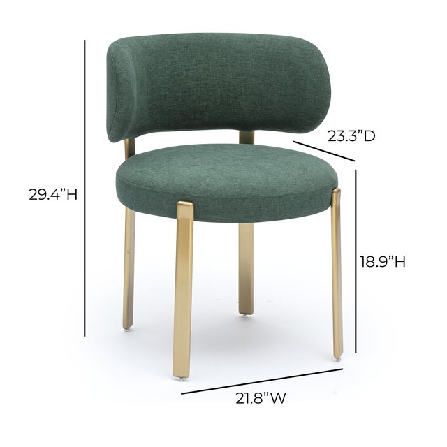 Metal Margaret Green Performance Chenille Dining Chair For Sale - Image 7 of 7