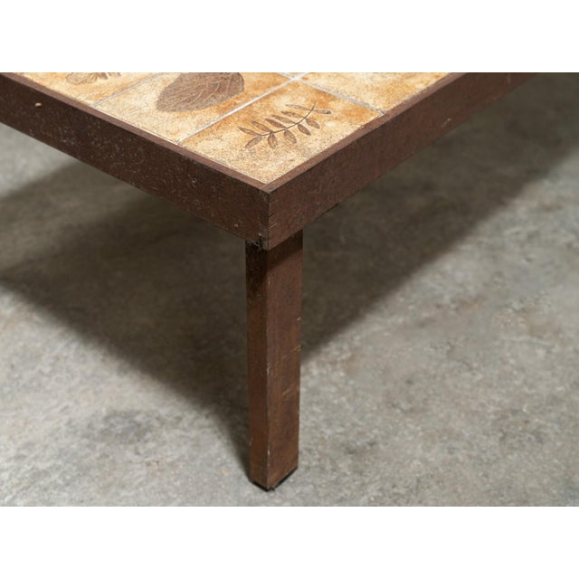 Metal Ceramic Coffee Table with Herbarium Motif from Roger Capron, 1950s For Sale - Image 7 of 8