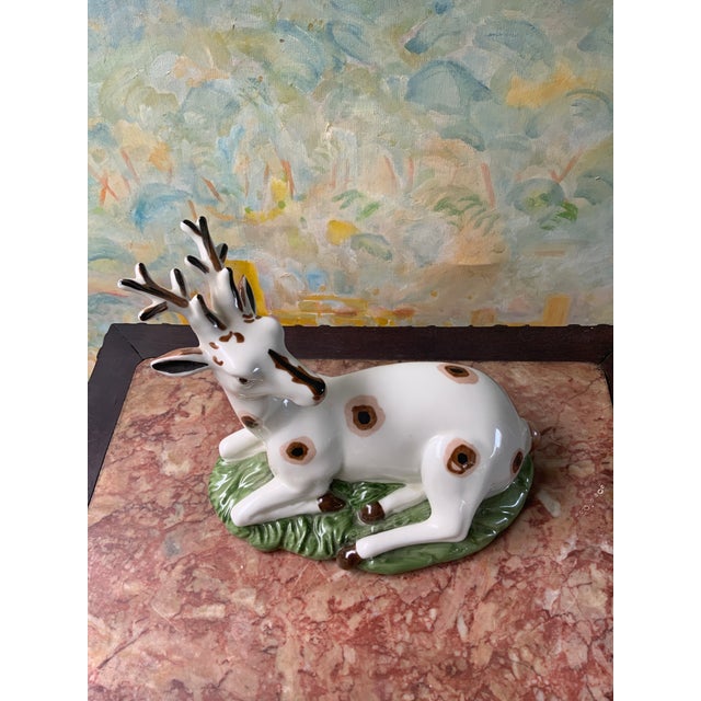 1980s Pair of Porcelain Recumbent Deer For Sale In Boston - Image 6 of 9