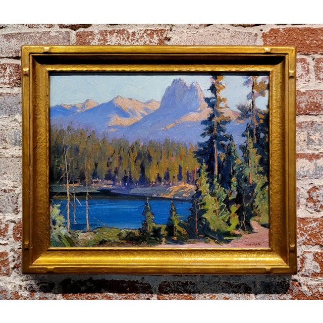 Irving Kraut Manoir -Lake George in the Sierra Mountain-Impressionist Oil painting California Impressionist - Oil painting...
