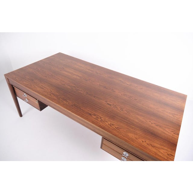 Brown Diplomat Desk in Rosewood attributed to Finn Juhl for France & Søn, 1961 For Sale - Image 8 of 18