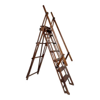 Late 19th Century Magnificent Victorian Architectural a-Frame Ladder, Presentation & Showroom Display Model - 1 Piece For Sale