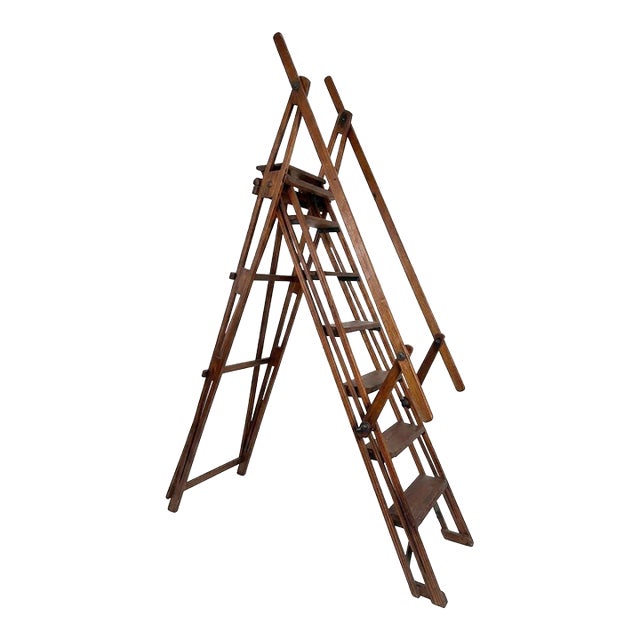 Late 19th Century Magnificent Victorian Architectural a-Frame Ladder, Presentation & Showroom Display Model - 1 Piece For Sale