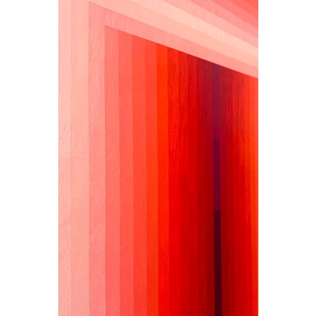 Contemporary Abstract Acrylic on Canvas "Adjusted Light (Orange DPP / Red Violet)" by Andy Harwood For Sale - Image 4 of 7