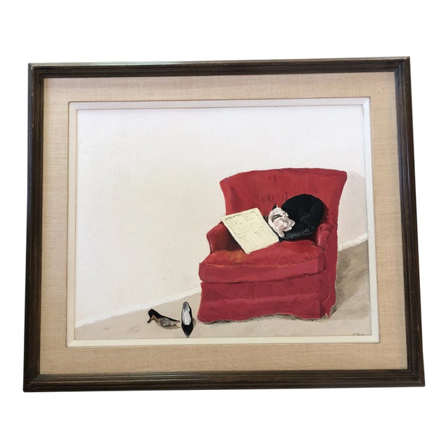 Original Vintage 1960’s Still Life Interior Painting For Sale