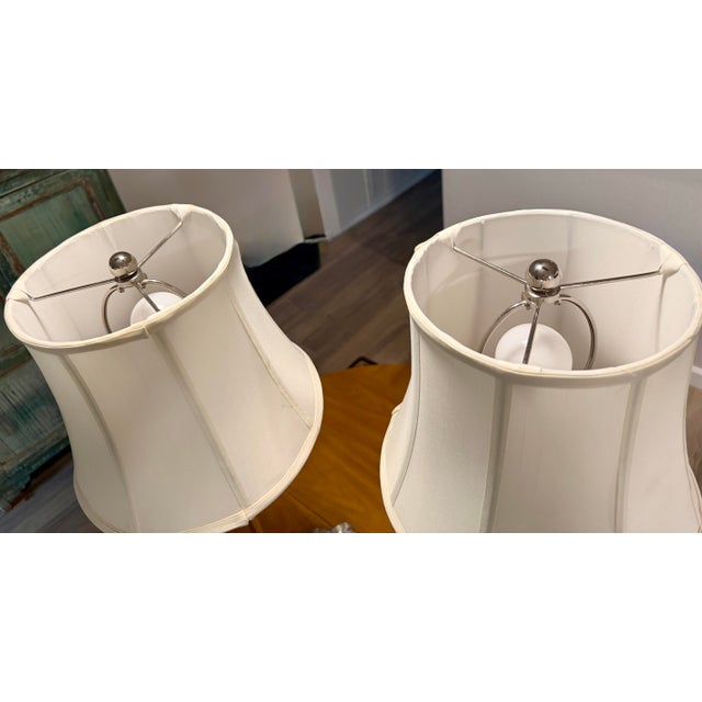 Ralph Lauren Chrome Candlestick Table Lamps - a Pair For Sale - Image 12 of 12