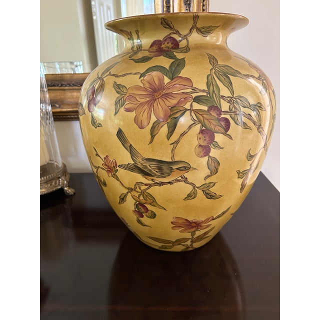 Speer Speer Collectibles Large Gold Floral Vase For Sale - Image 4 of 7
